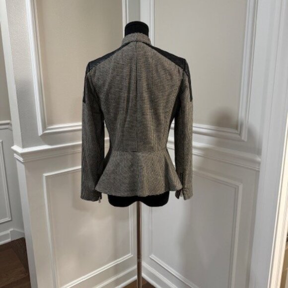 Ralph Lauren Houndstooth Peplum Wool Blend Jacket 2P EUC - Picture 6 of 7